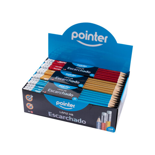 LAPIZ GRAFITO POINTER ESCARCHADO #2 HB PQ-12UND GHB-6