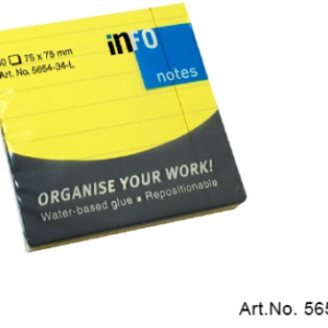 MINIBLOCK INFO NOTES 3X3" 80HJ RAYADO AMARILLO 5654-34-L