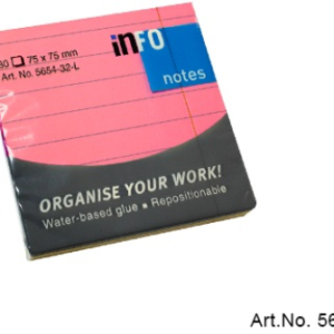 MINIBLOCK INFO NOTES 3X3" 80HJ RAYADO ROSADO 5654-32-L