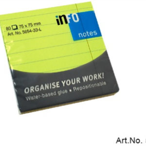 MINIBLOCK INFO NOTES 3X3" 80HJ RAYADO VERDE 5654-33-L