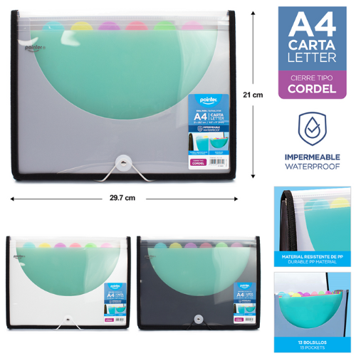 ARCHIVADOR ACORDEON POINTER A4 13DIV FL1-02