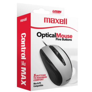 MOUSE MAXELL USB OPTICO MOWR-105 C/5B PLATA 348419