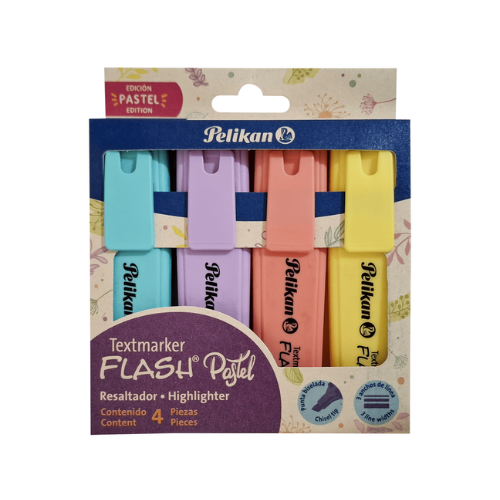 SET RESALTADOR PELIKAN FLASH PASTEL 4COL 041900461
