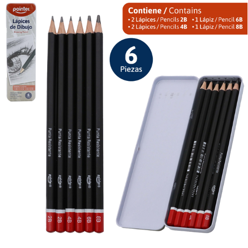 SET LAPIZ DISEÑO POINTER 6PCS DP-619