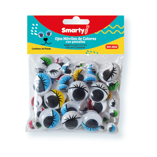 MANUALIDADES SMARTY OJITOS C/PESTAÑA 10 /12/15/20MM BLT-66UD SM-N022