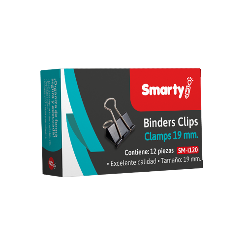 BINDER CLIPS SMARTY SMT-19MM 3/4" CJ-12UD SM-H119