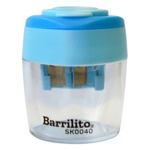 TAJADOR BARRILITO ESCOLAR ACRILICO 2HUECO SK0040