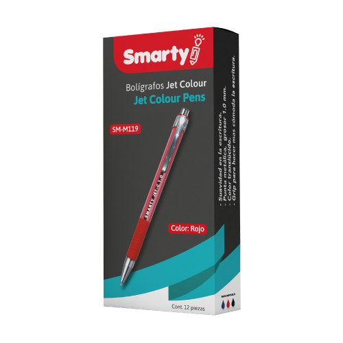 LAPICERO SMARTY JET C/GRIP 1.0MM ROJO SM-M003/SM-M119 UND