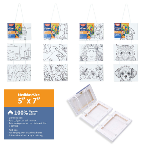 LIENZO POINTER CUADRO C/DISEÑO 12.7X17.8CM CA-18357 3UD