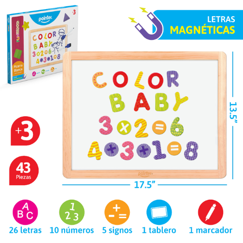 PIZARRA POINTER C/LETRAS MAGNETICAS COMPONEDOR 43PZS PZZ-1924