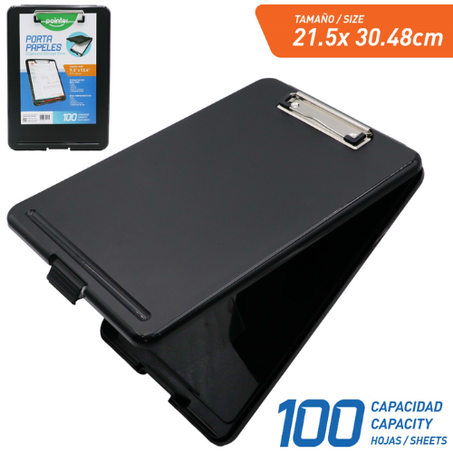 TABLERO PLASTICO POINTER C/DEPOSITO CARTA CAP. 100HJ INV-3424