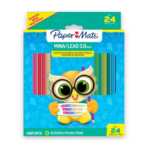 LAPICES COLOR PAPERMATE SAUL 24COL LARGO 3.0MM HEX G10413