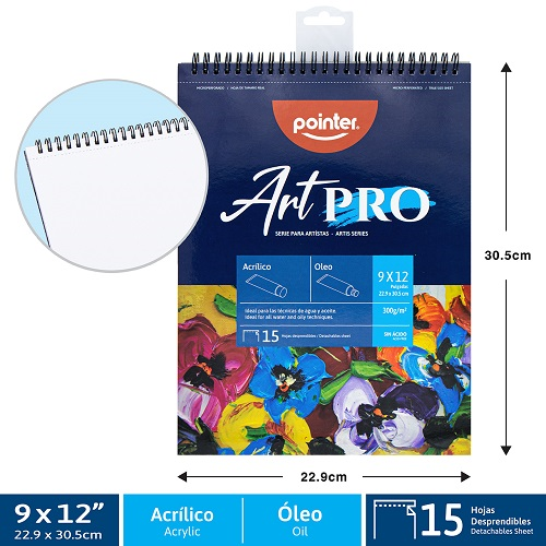 BLOCK OLEO POINTER 15 HJ BL 9X12" 300GR DBOL-300-912 AGUA