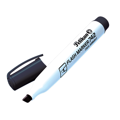 MARCADOR ACRILICO PELIKAN 742 P/B NEGRO RECARGABLE 30290112