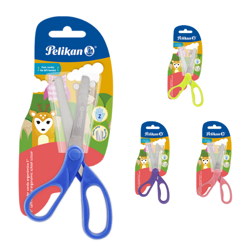 TIJERA PELIKAN ESCOLAR 5" P/ZURDO ERGONOMICA 08000036