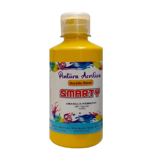 PINTURA SMARTY ACRILICA 250ML AMARILLO PRIMARIO SM-F18104
