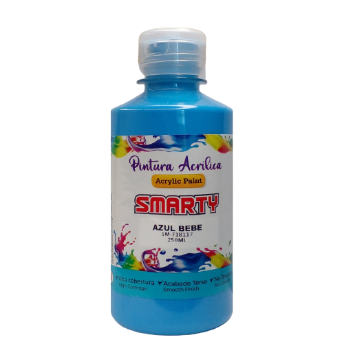 PINTURA SMARTY ACRILICA 250ML AZUL BEBE SM-F18117