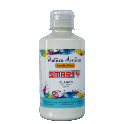 PINTURA SMARTY ACRILICA 250ML BLANCO SM-F18101