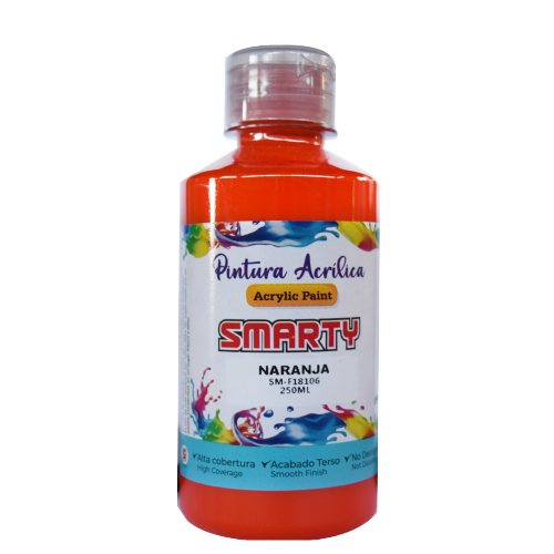 PINTURA SMARTY ACRILICA 250ML NARANJA SM-F18106