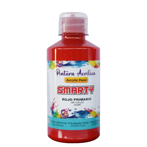 PINTURA SMARTY ACRILICA 250ML ROJO PRIMARIO SM-F18110