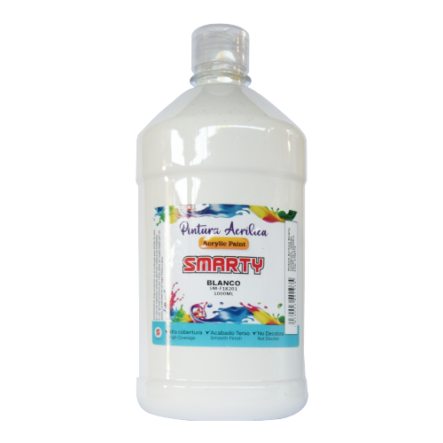 PINTURA SMARTY ACRILICA 1000ML BLANCO SM-F18201