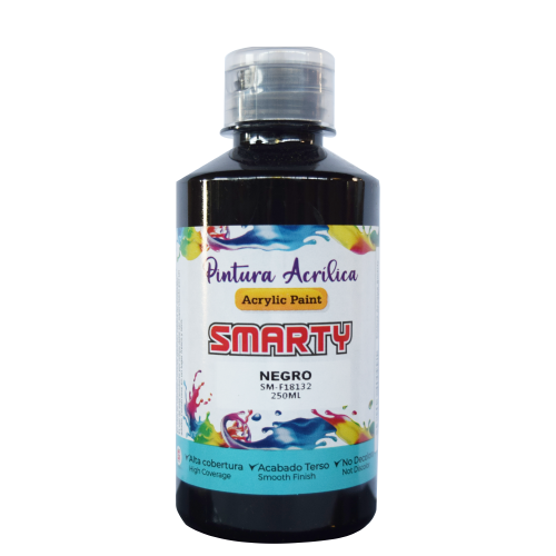 PINTURA SMARTY ACRILICA 1000ML NEGRO SM-F18232