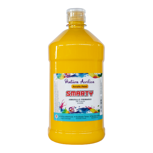 PINTURA SMARTY ACRILICA 1000ML AMARILLO PRIMARIO SM-F18204