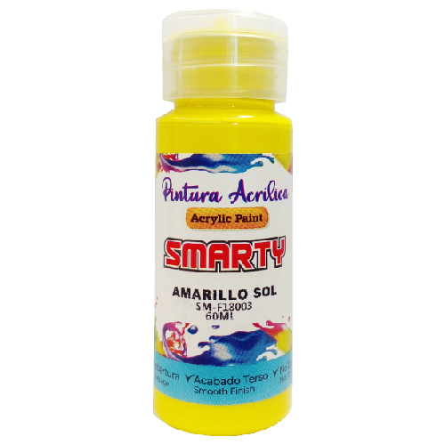 PINTURA SMARTY ACRILICA 60ML AMARILLO SOL SM-F18003