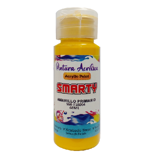 PINTURA SMARTY ACRILICA 60ML AMARILLO PRIMARIO SM-F18004