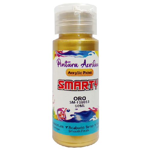 PINTURA SMARTY ACRILICA 60ML ORO SM-F18033