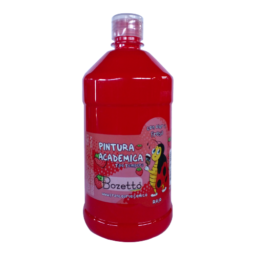 TEMPERA BOZETTO ROJA C/OLOR FRESA 1000ML 29004