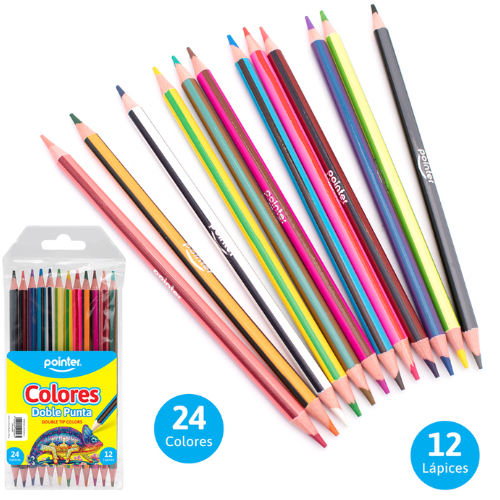 LAPICES COLOR POINTER 24COL REDONDO D/PUNTA CP-787B-12