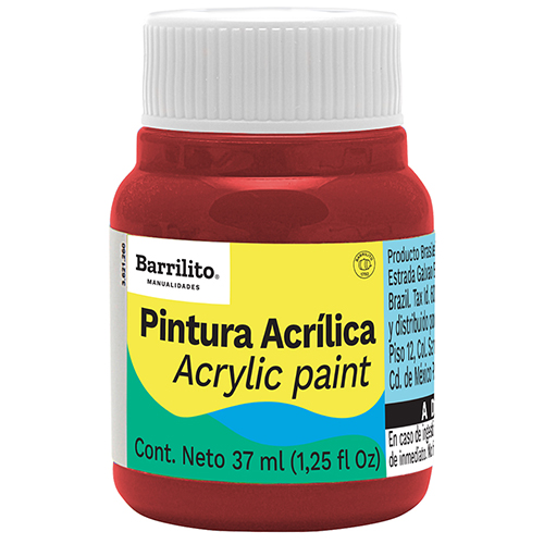PINTURA BARRILITO ACRILICA 37ML AB318 ROJO NARANJA