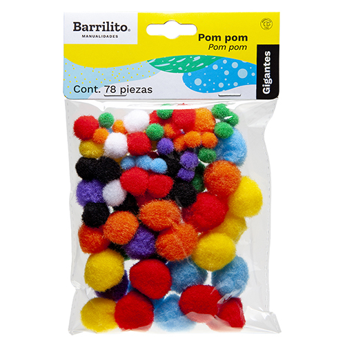 MANUALIDADES BARRILITO POM POM COL SUR PM002 BL-78UD
