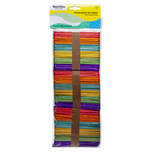 PALITOS BARRILITO PLANO COLOR W001C 10X144 MM BL-150 UD