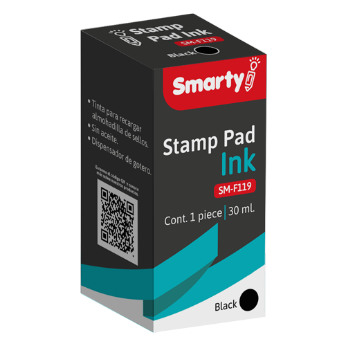 TINTA SMARTY P/SELLO NEGRA 30ML SM-F119