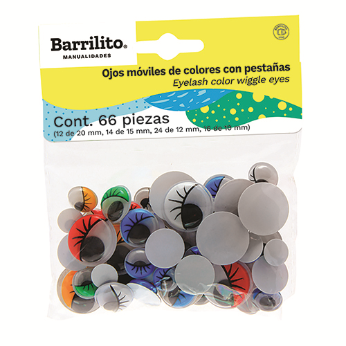 MANUALIDADES BARRILITO OJITOS COLORES C/PESTAÑAS BL-66UD E005