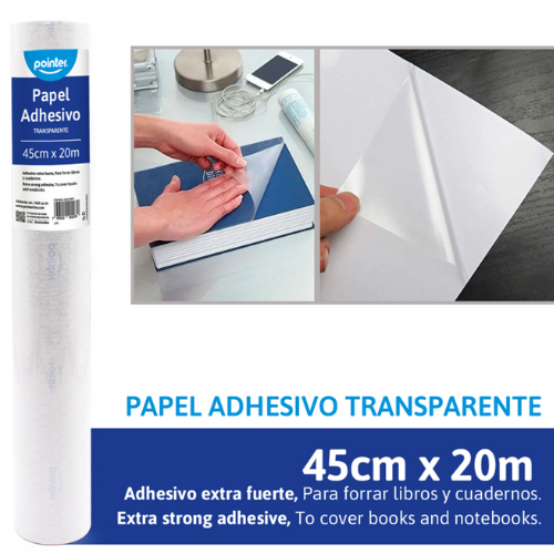 PLASTICO ADHESIVO POINTER TRANSPARENTE 1101-20MT RO 20MTS